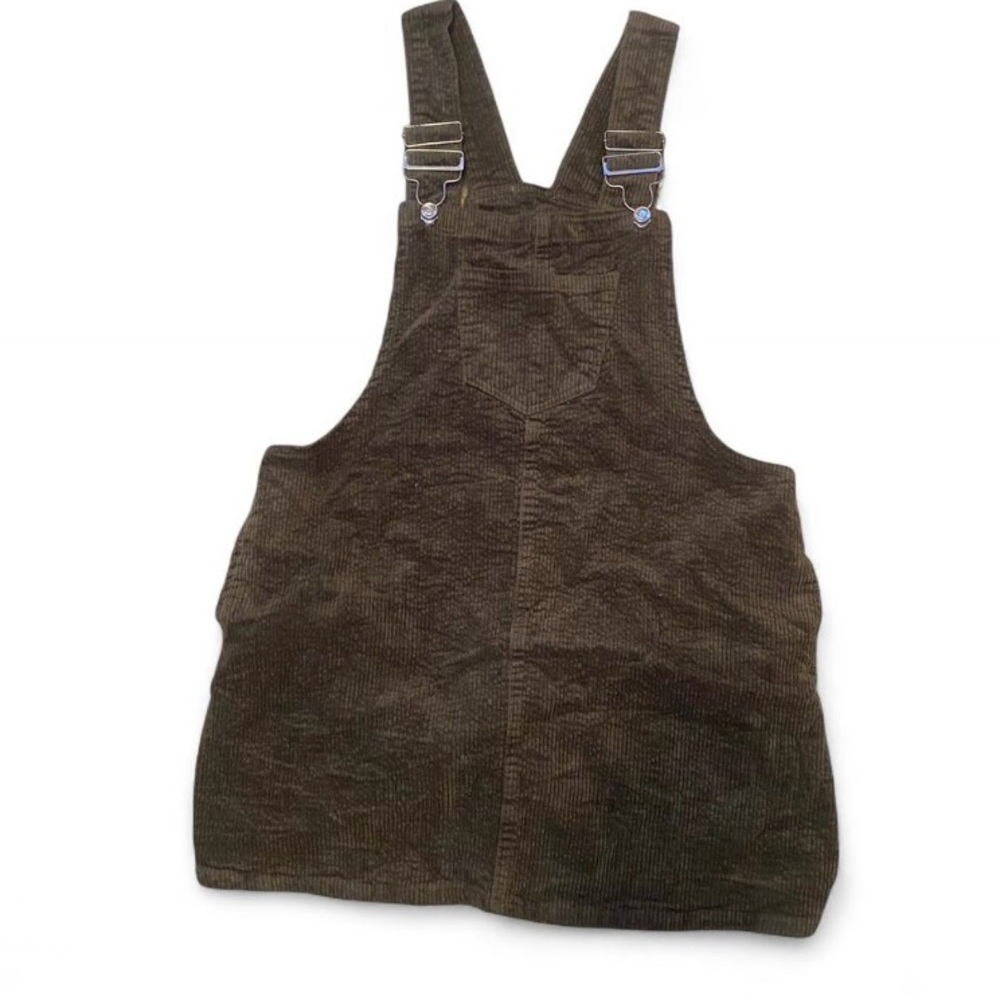 Olive Corduroy Overall Dress